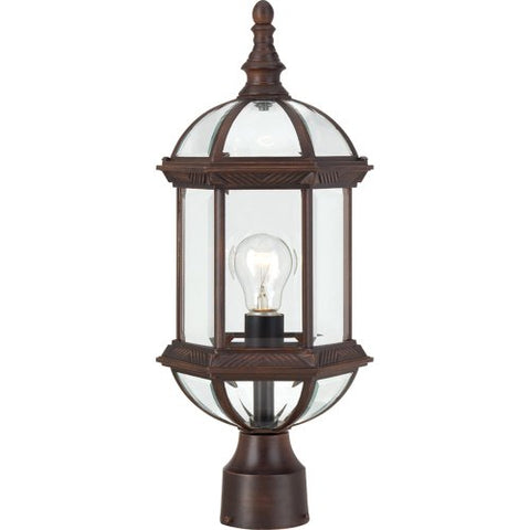 NUVO 60/4975 Boxwood - 1 Light - 19" Outdoor Post with Clear Beveled Glass