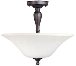 NUVO 60/1847 Dupont - 3 Light Semi Flush with Satin White Glass