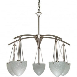 NUVO 60/130 South Beach - 5 Light - 25" - Chandelier - with Water Spot Glass