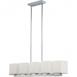 NUVO 60/4091 Bento - 5 Light Island Pendant with Satin White Glass