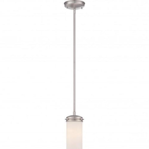 NUVO 60/485 Polaris ES - 1 Light Mini Pendant- w/ White Opal Glass - (1) 13W GU24 CFL Included