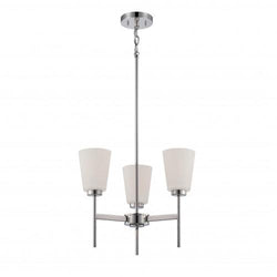 NUVO 60/5215 Benson - 3 Light Chandelier with Satin White Glass