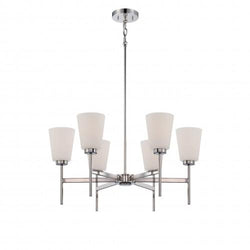 NUVO 60/5216 Benson - 6 Light Chandelier with Satin White Glass