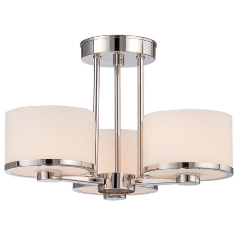 NUVO 60/5477 Celine - 3 Light Semi Flush with Etched Opal Glass