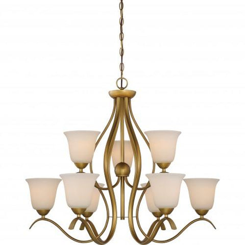 NUVO 60/5819 Dillard - 9 Light 2-Tier Hanging with White Glass