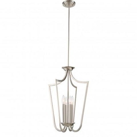 NUVO 60/5876 Laguna 4 Light Caged Pendant - Brushed Nickel