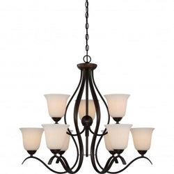 NUVO 60/5919 Dillard - 9 Light 2-Tier Hanging with White Glass