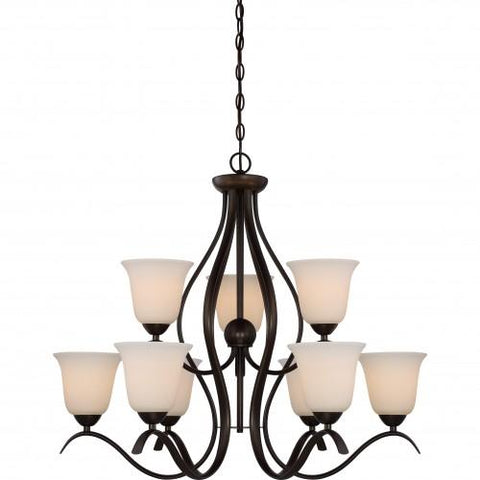 NUVO 60/5919 Dillard - 9 Light 2-Tier Hanging with White Glass