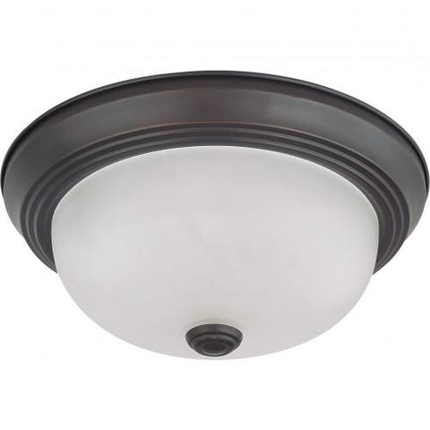 NUVO 62/1011 2 Light - LED 11" Flush Fixture - Mahogany Bronze Finish - Frosted Glass - Lamps Included