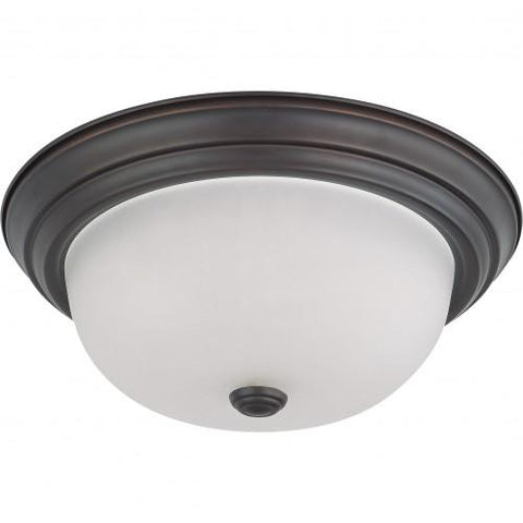 NUVO 62/1012 2 Light - LED 13" Flush Fixture - Mahogany Bronze Finish - Frosted Glass - Lamps Included