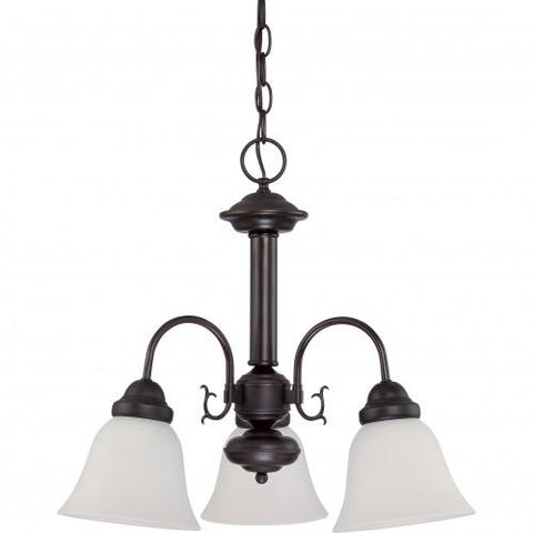 NUVO 62/1013 3 Light - Ballerina LED Chandelier - Mahogany Bronze Finish - Frosted Glass - Lamps Included