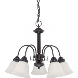 NUVO 62/1015 5 Light - Ballerina LED Chandelier - Mahogany Bronze Finish - Frosted Glass - Lamps Included