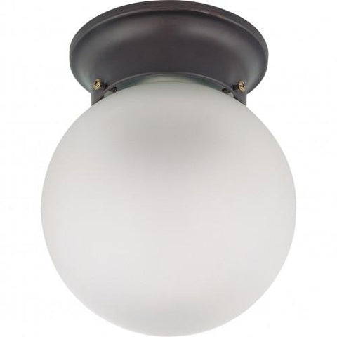 NUVO 62/1018 1 Light - LED 6" Ball Flush Fixture - Mahogany Bronze Finish - Frosted Glass - Lamp Included