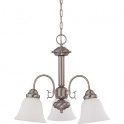 NUVO 62/1113 3 Light - Ballerina LED Chandelier - Brushed Nickel Finish - Frosted Glass - Lamps Included