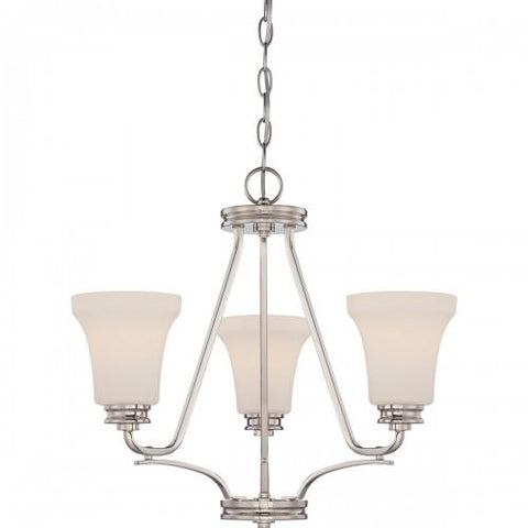 NUVO 62/429 Cody - 3 Light Chandelier with Satin White Glass - LED Omni Included