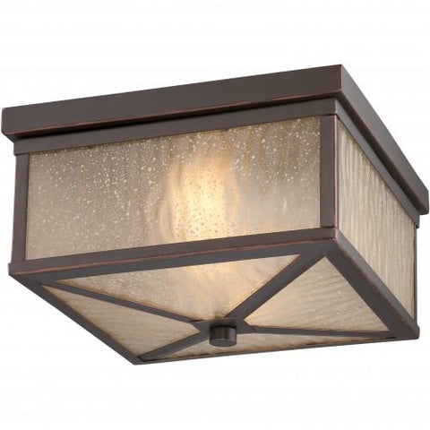 NUVO 62/663 Haven - LED Outdoor Flush Fixture with Sanded Tea Stain Glass