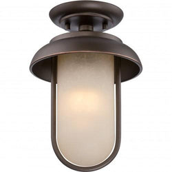 NUVO 62/673 Tulsa - LED Outdoor Flush Fixture with Satin Amber Glass