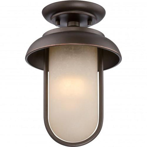 NUVO 62/673 Tulsa - LED Outdoor Flush Fixture with Satin Amber Glass