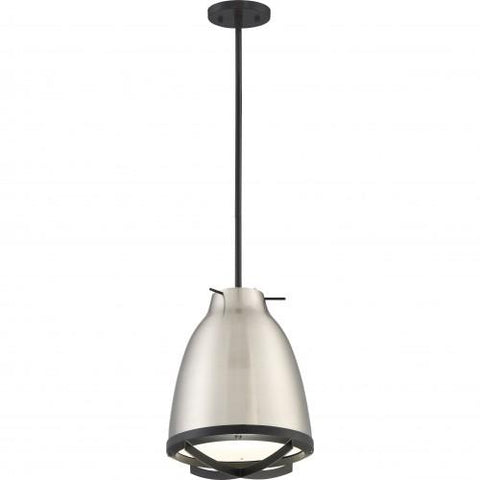 NUVO 62/862 Thrust - Large LED Pendant; Brushed Nickel / White Accent Finish