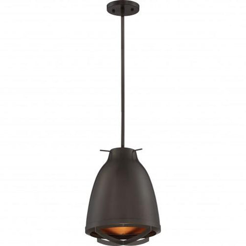 NUVO 62/867 Thrust - Large LED Pendant; Dark Bronze / Copper Accent Finish