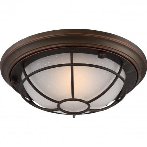 NUVO 62/944 Bungalow Flush Wall Lantern; Mahogany Bronze Finish