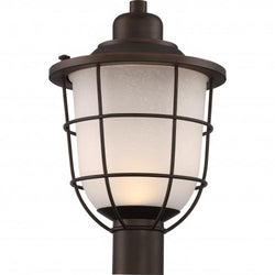 NUVO 62/945 Bungalow Post Lantern; Mahogany Bronze Finish