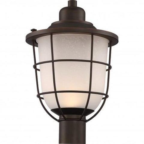 NUVO 62/945 Bungalow Post Lantern; Mahogany Bronze Finish