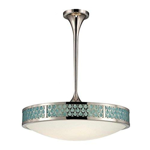 NUVO 62/141 Raindrop - Large Pendant with White Glass and removable Aquamarine insert
