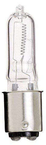 Satco  S1981  50 watt; Halogen; T4; Clear; 2000 Average rated Hours; 750 Lumens; DC Bay base; 120 volts