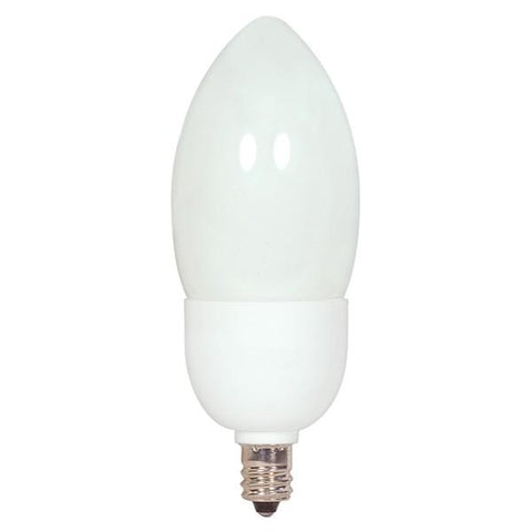 Satco  S5581  5 watt; Torpedo Compact Fluorescent; 5000K; 82 CRI; Candelabra base; 120 volts